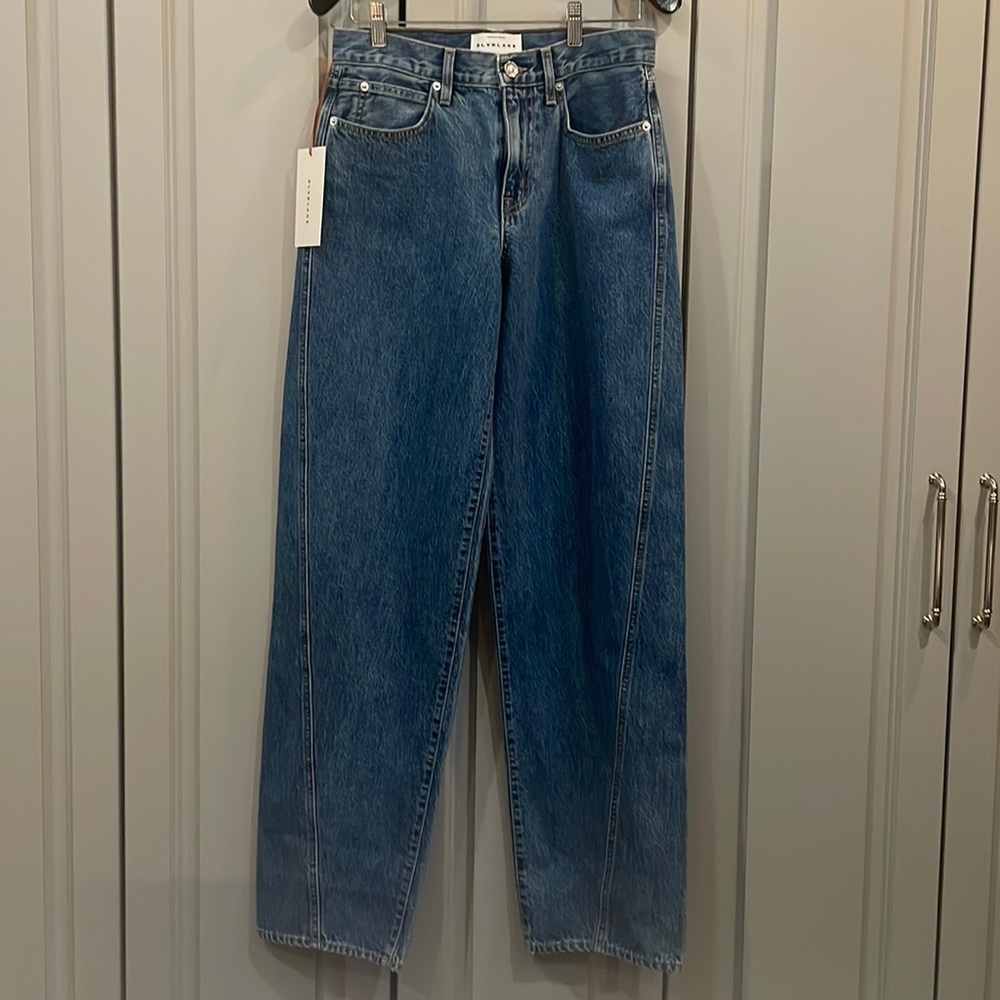 Slvrlake Tess Long Jean Size 25 Color Satisfaction. Low Rise with a wide leg. - Picture 5 of 8